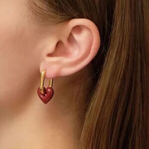 Heart hoop earrings A1028